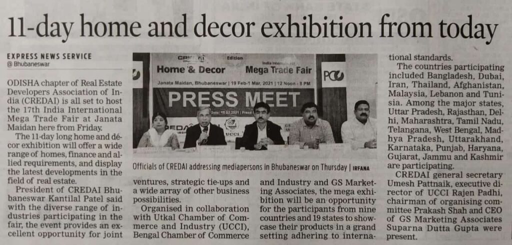 India International Mega Trade Fair and Home & Decor Bhubaneswar Janata Maidan Press Release